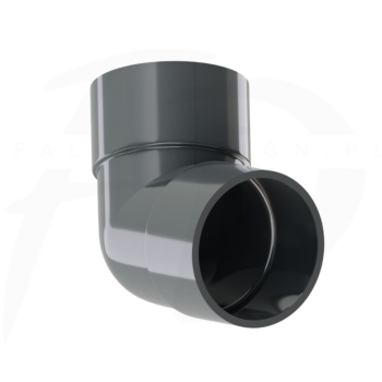 Kolano PVC firmy KROP ⌀ 90 kolor grafit